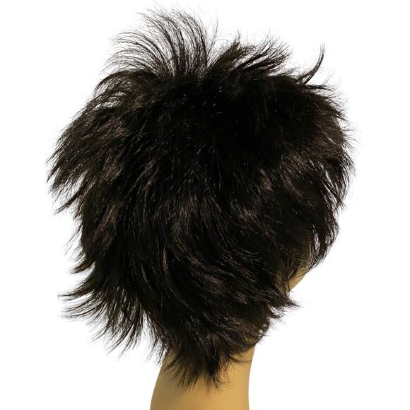 Spikey Razor Layered Wig Synthetic Jet Black Women Teens One Size NWT - Picture 13 of 14